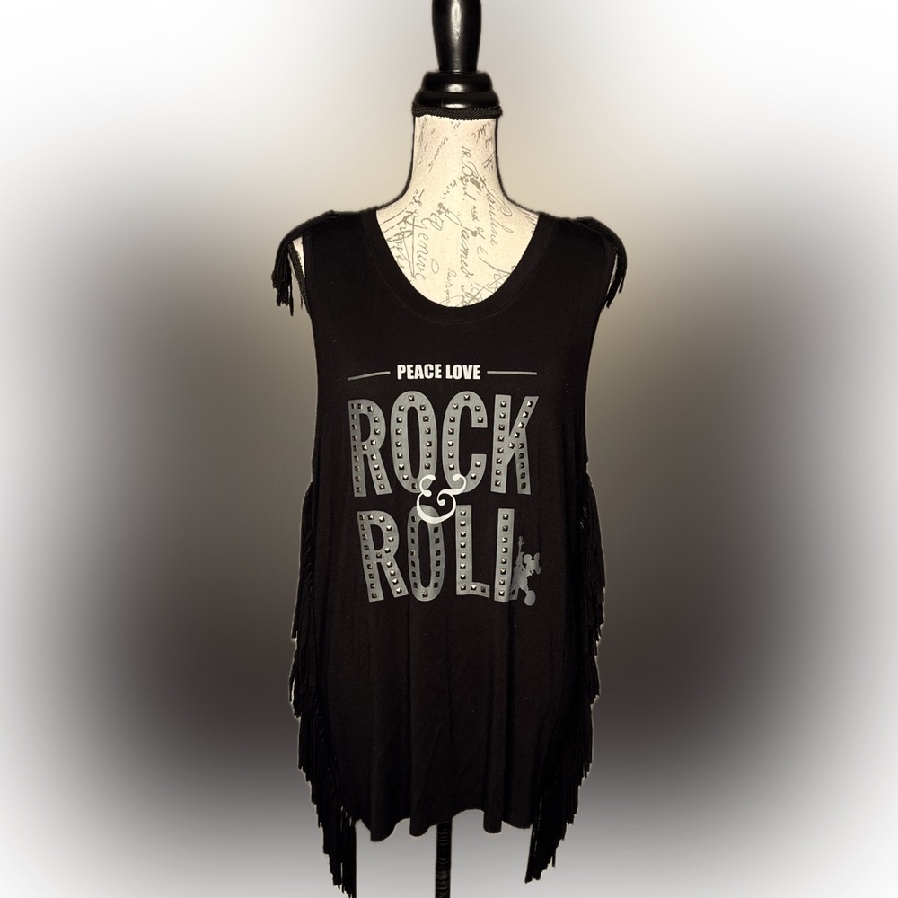 Disney Rockin Rollercoaster Fringe Top